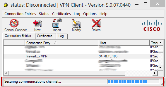 Cisco anyconnect login failed
