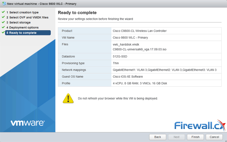 Cisco 9800-CL wireless cloud controller - vmware deployment overview and installation